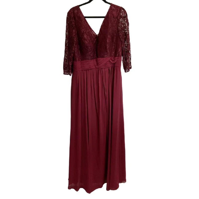 Dress Party Long By Clothes Mentor In Red, Size: Xxl